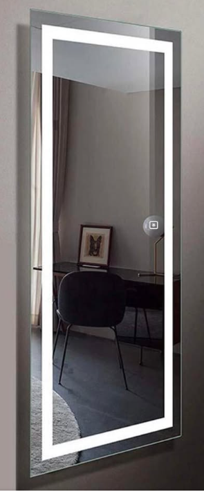 ESPEJO RECTANGULAR LED+BLUETOOTH 160X70 MARCO PLATEADO